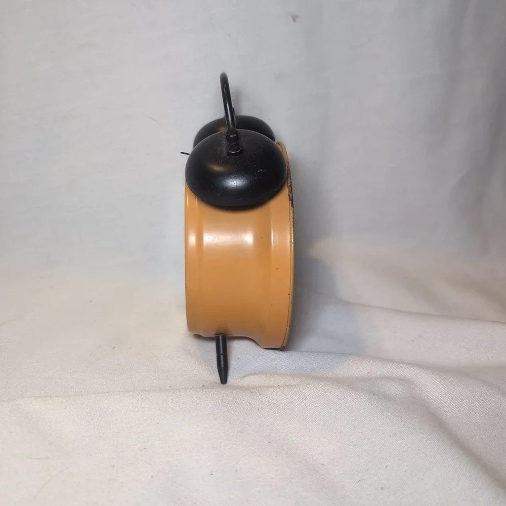 Vintage Sunbeam Garfield Wind Up Orange Clock Alarm Not Working